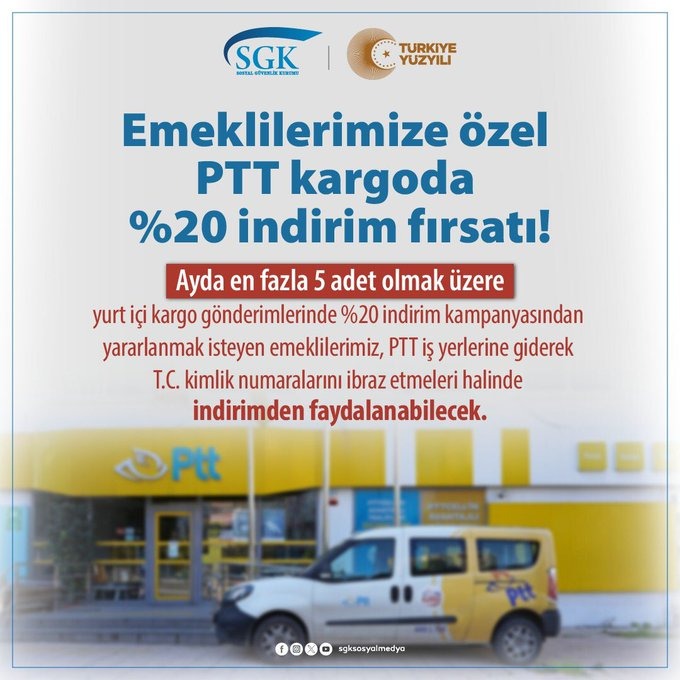 ptt kargo emekli indirimi